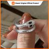 BF CLUB 925 Sterling Rings for Women Simple Geometric Handmade Irregular Retro Ring Snake Zircon Allergy For Birthday Gift