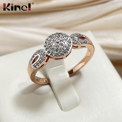 Luxus Natürliche Zirkon Ringe Für Frauen Rose Gold Farbe Feine Schmuck Geschenk Hochzeit Ringe