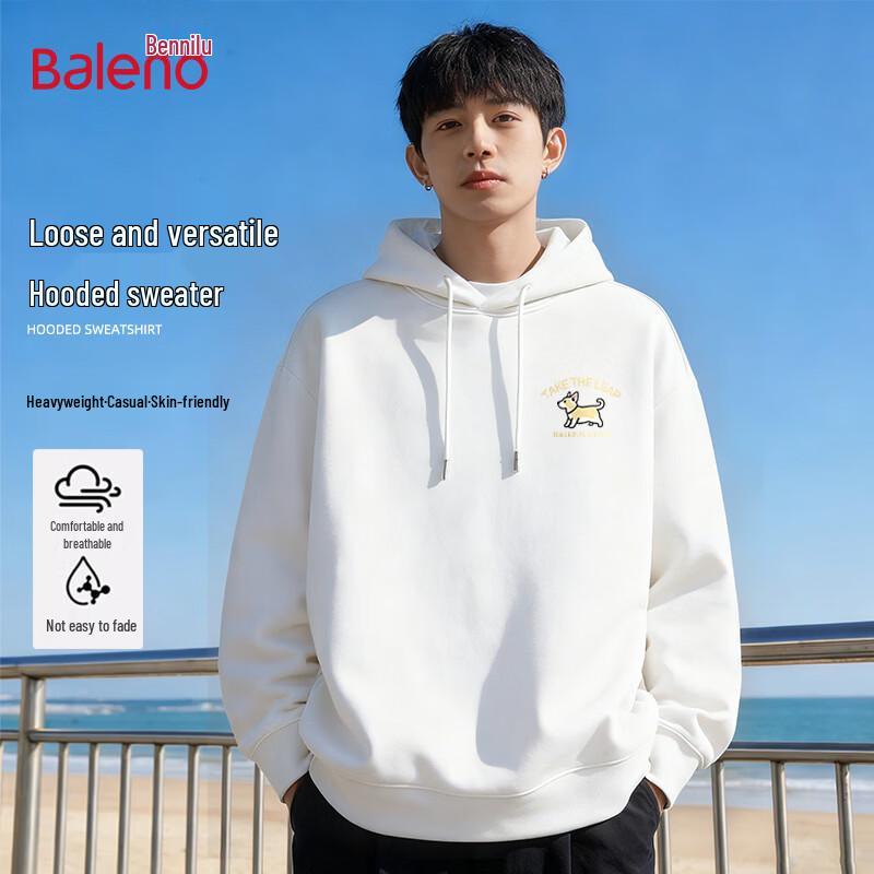 Baleno Men's Loose Fit Hooded Sweatshirt with Corgi Graphic