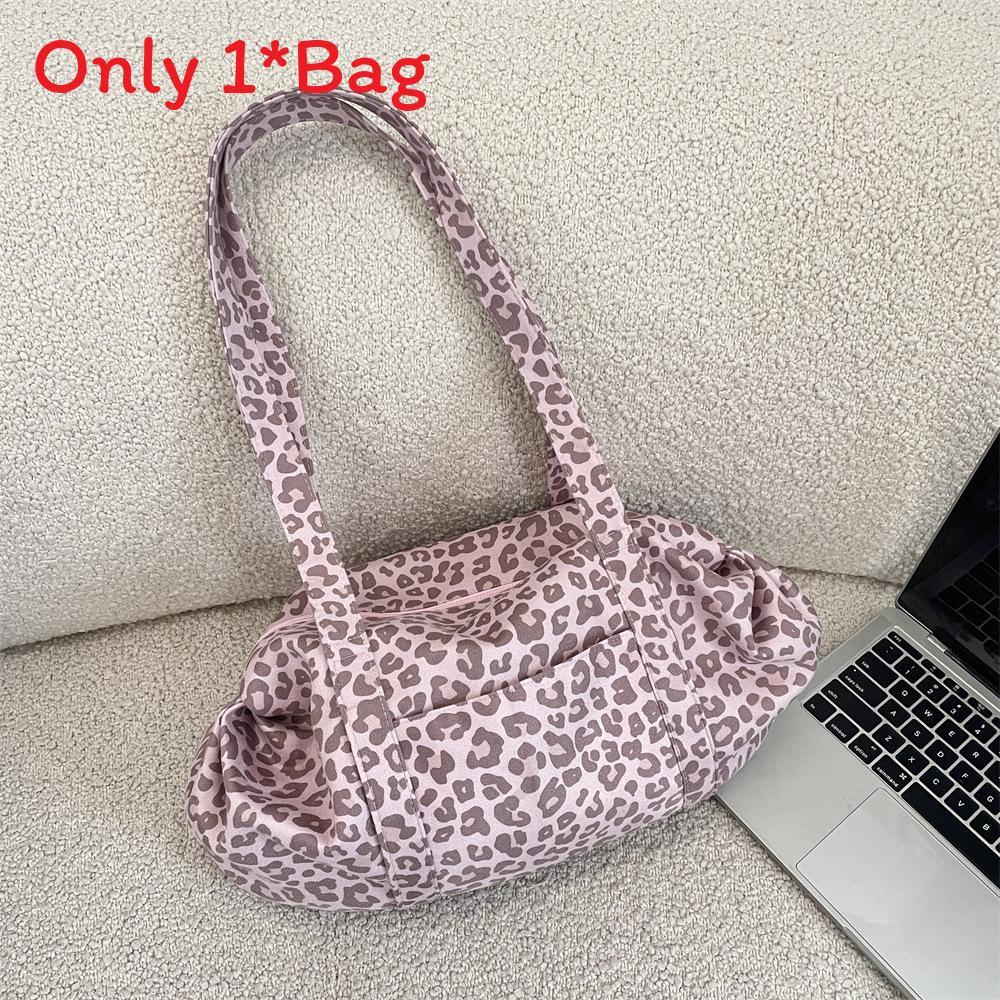 Leopard Print Tote Bag For Women With Soft Suede Material And Multiple Pockets For Daily Use