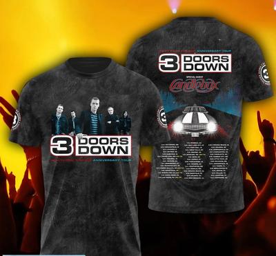 3 Doors Down Band JUBILÄUMSTOUR 3D T-Shirt AOP Alle Größen S-6XL 2F610