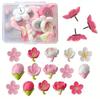24PCS/box Sweet Sakura Push Pins Set Floral Decorative Thumb Tacks for Cork Board Kawaii Photo Wall Pins with Large Heads