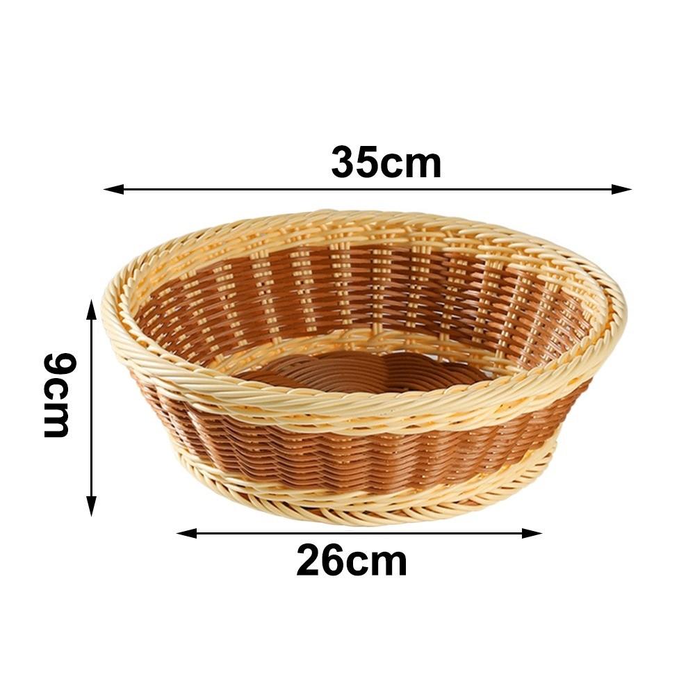 Handgeflochtener Kunst rattan Korb Runder Lebensmittelaufbewahrungskorb Praktische Aufbewahrungsbox Küche