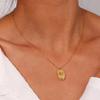 E.B.belle Tarnish Free Irregular Personality 12 Months Flower Pendant Necklace Stainless Steel Gold Plated Birthstone Necklace