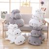 Cute kitten plush toy, 50 cm plush animal pet kitten soft anime cat plush childrens pillow (gray squinted)