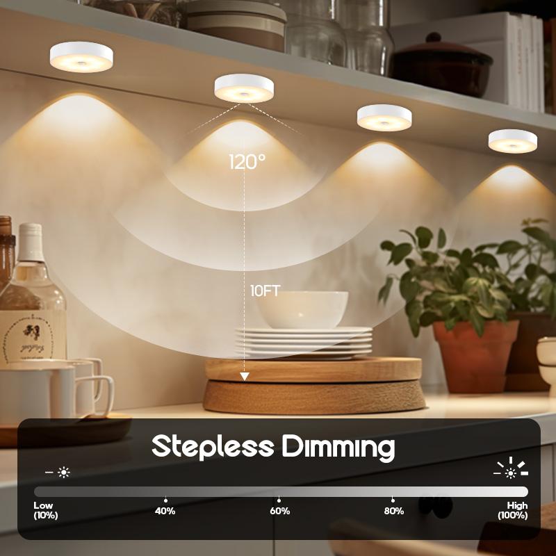 Magnetisches LED-Induktionslicht für den Innenbereich, Nachtlicht für Schlafzimmer, Tastensteuerung mit 3 Modi und dimmbar, Küchen-, Wohnzimmer-, Bürobeleuchtung 3/5 Stück
