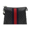 [Pre-Owned] Ophidia Logo Stripe Web Canvas And Leather Clutch - Very Good #1VLTKXK