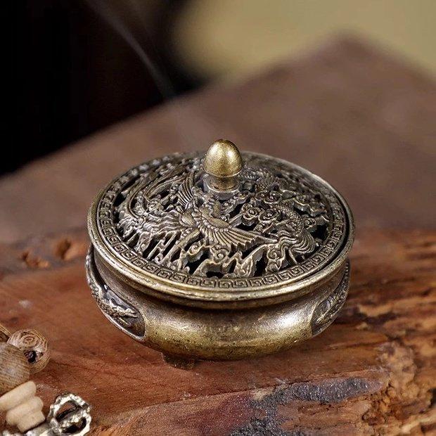 Dragon and Phoenix Aromatherapy Censer: Xuande Furnace for Indoor Sandalwood