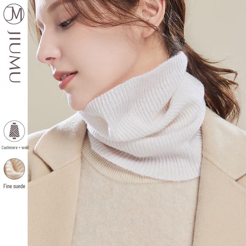 JIUMU Women's Wool-Cashmere Blend Neck Warmer Scarf