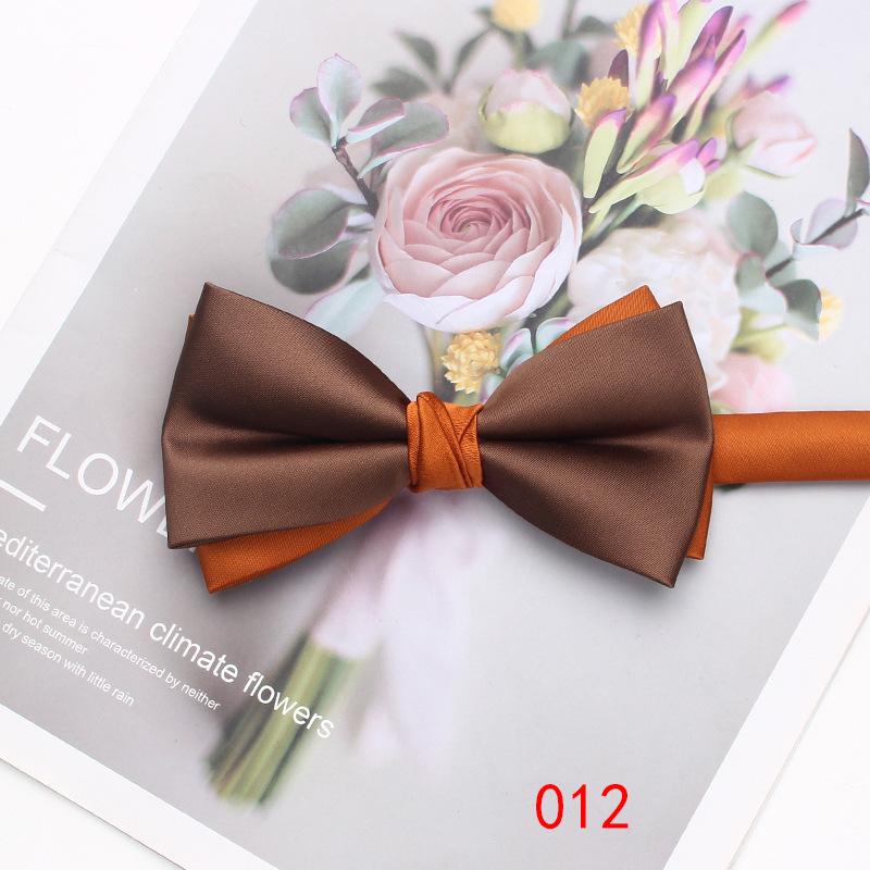 Solid Color Matching Double-Layer Bow Tie Men'S Business British Style Suit Accessories Wedding Bow Tie