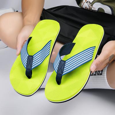 Fashion Green Men's Flip Flops Shoes Indoor Outdoor Beach Man Slippers Comfortable and Soft Casual Flip Flops Men Flat Slides