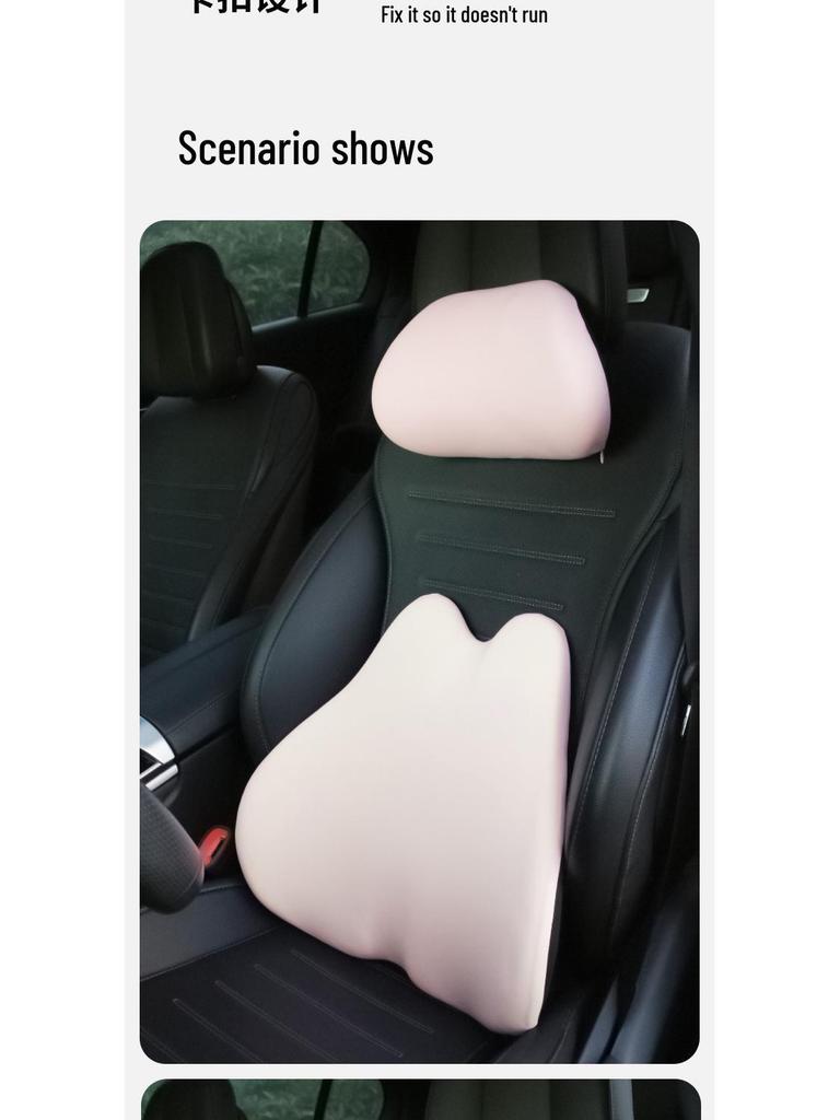 Memory Foam Lumbar and Neck Support Car Cushion Set