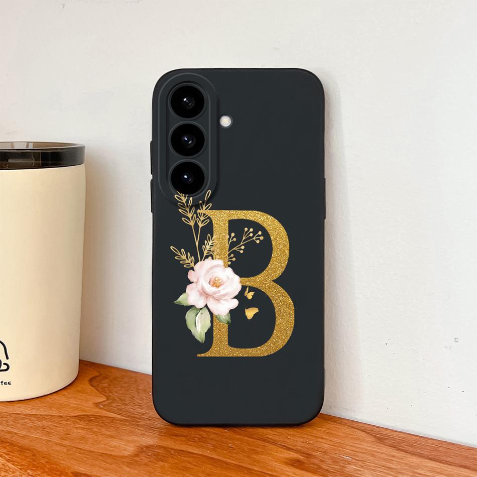 Flower Letter Phone Cover For Samsung S26 Ultra Case For Samsung S26 Plus Back Cover Soft Liquid Silicone Fundas For Galaxy S 26
