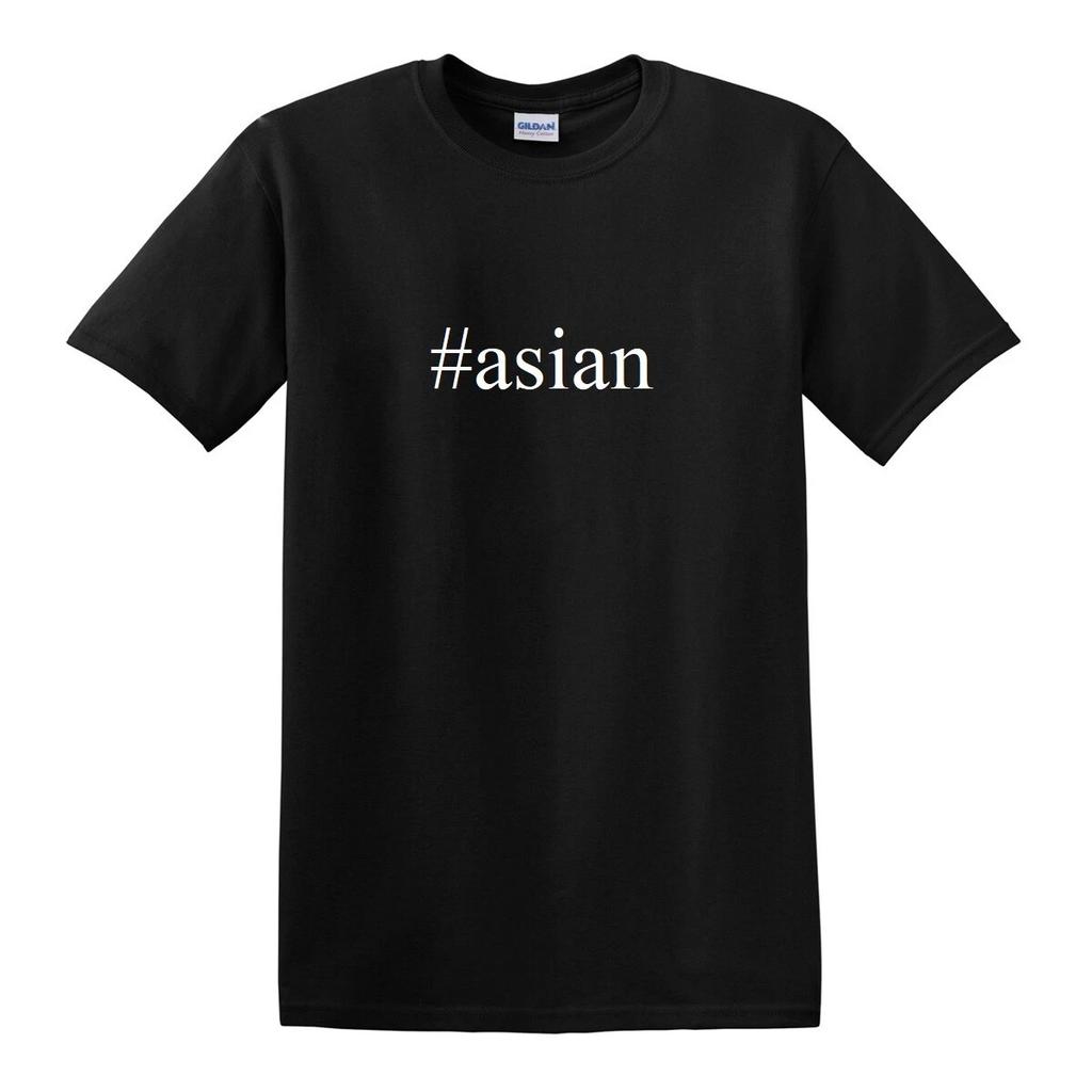 #asian - Men's Funny Hashtag T-Shirt Asia China Japan Black Cotton Tee Shirt