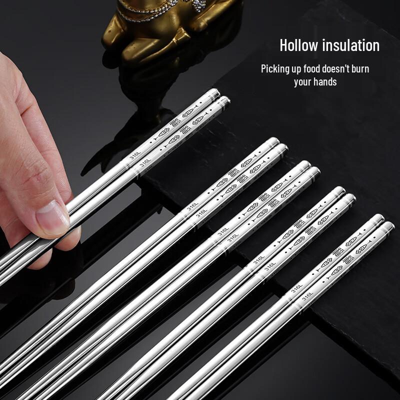 SSGP Antibacterial 316L Stainless Steel Chopsticks Set