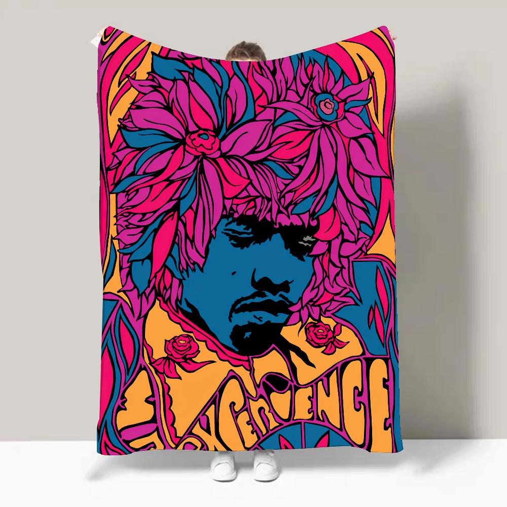 Guitarist J-Jimi H-Hendrix Blanket Design Lightweight Throw Blanket For Dorms, Naps, Living Room, Office,Sofa