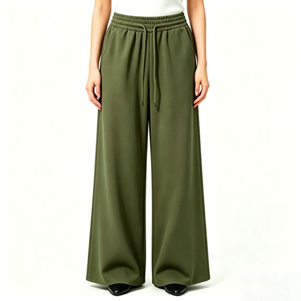 Fleece Women's Pants Solid Color Casual Versatile Wide-footed Pants Sweatpants Loose Outer Trousers