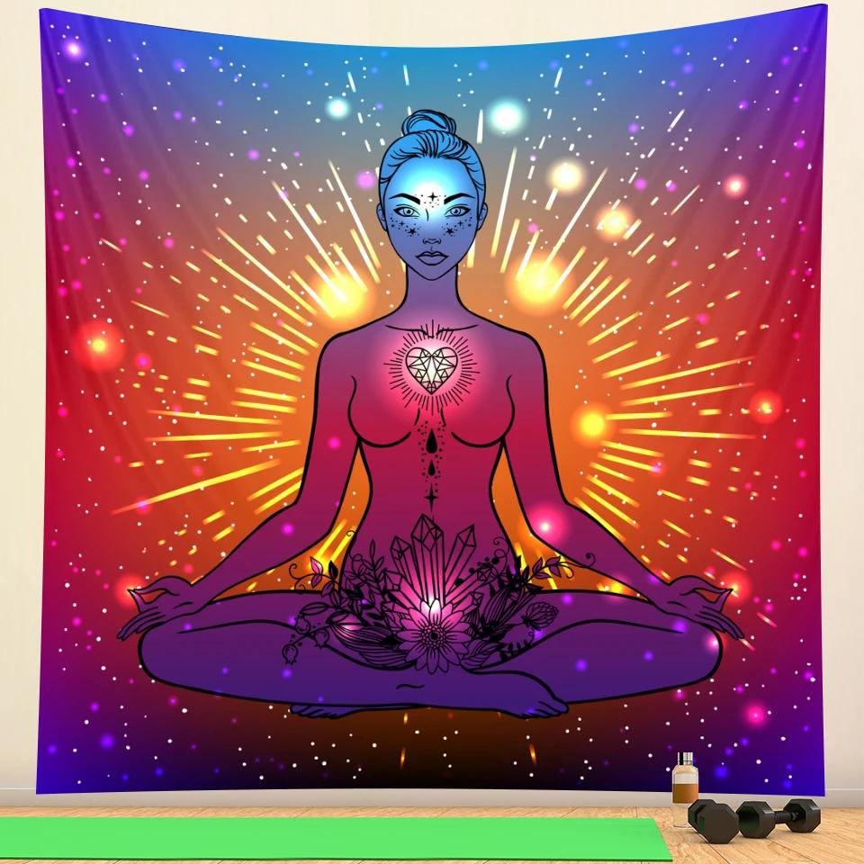 VIKAMA Sacred Space Collection Chakra and Buddha Mandala Yoga Mats and Wall Hangings Meditation Spiritual Gifts