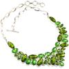 Peridot Quartz Gemstone Ethnic Style Silver Jewelry Necklace 16-18''