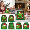Gift Bag, Double Sided Printed Gift Bag, Xmas Drawstring Bag, Green Drawstring Gift Bag For Holiday,Double-sided Printed