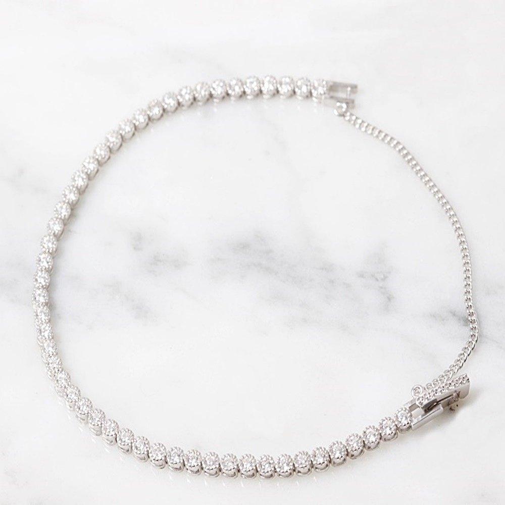 Flower Dot Tennis Cubic Silver Bracelet Multicolor 925 Silver Rainbow Men's and Women's Daily Sterling Silver Couple