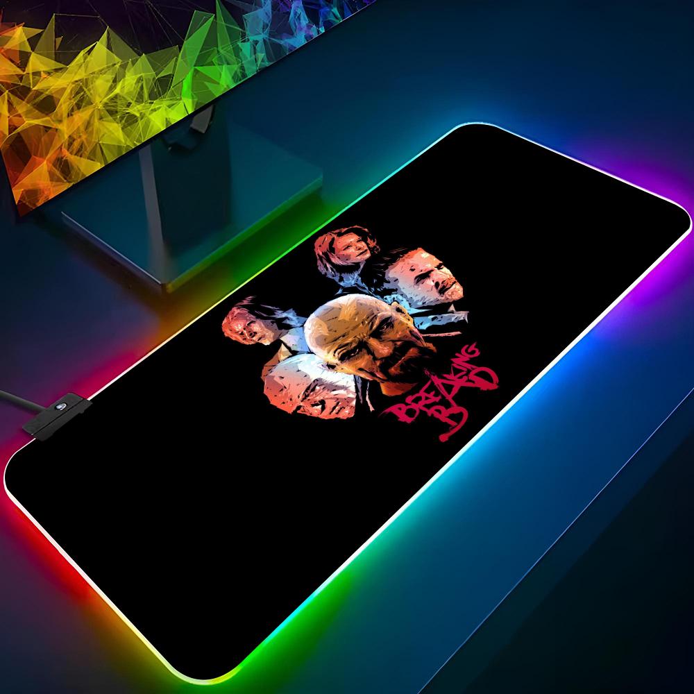 

Коврик для мыши Breaking Bad XXL Декор для стола Коврик для ноутбука Игровой RGB-коврик для мыши Клавиатура с подсветкой Игровая девушка Накладки на стол Deskpad RGB600x300x3mm