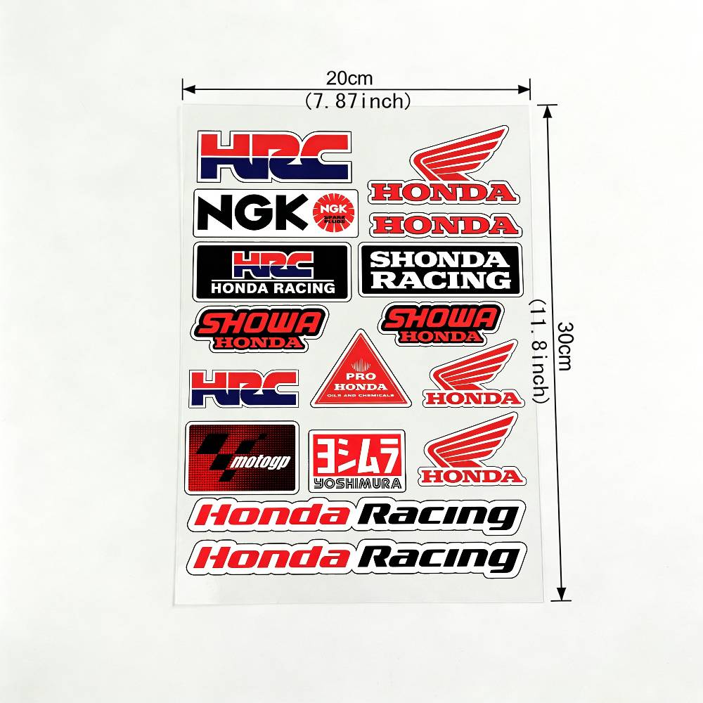 

Laser For Honda Waterproof Reflective Motorbike Stickers Easy Peel Removable Decals For Motorcycle Car 20x30cm