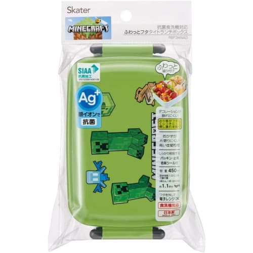 Skater Bento Box Minecraft 450 მლ ანტიბაქტერიული ბავშვებისთვის დამზადებულია იაპონიაში RBF3ANAG-A