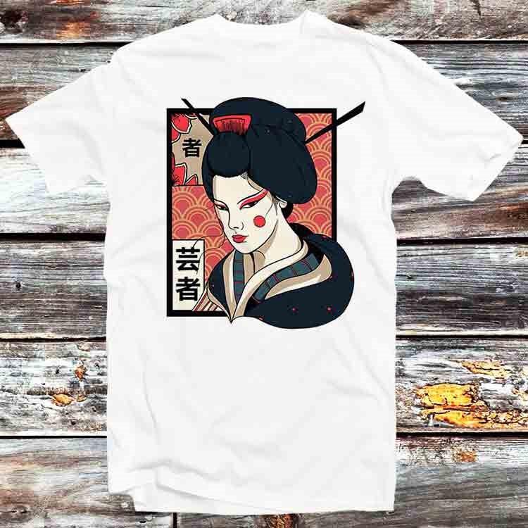 Japanese Geisha Vintage 80s Retro T Shirt B806