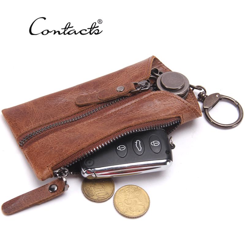 Genuine Leather Key Case Casual Multi-Hook Compact