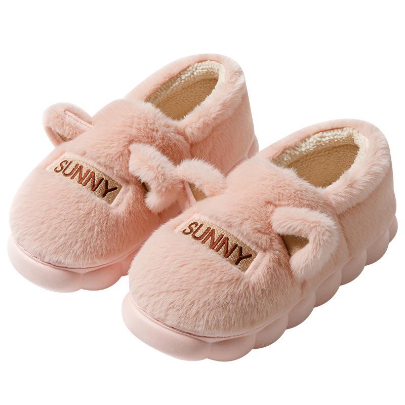 Plush autumn and winter cotton shoes new home indoor couple warm plush cotton slippers