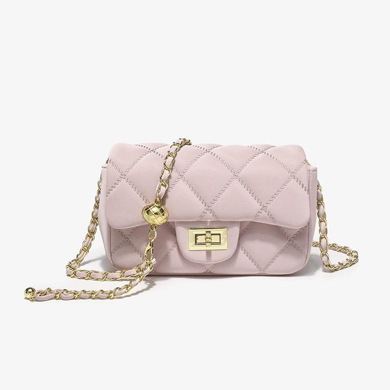 

Маленькая сумка женская новая универсальная цепочка сумка-мессенджер розовый