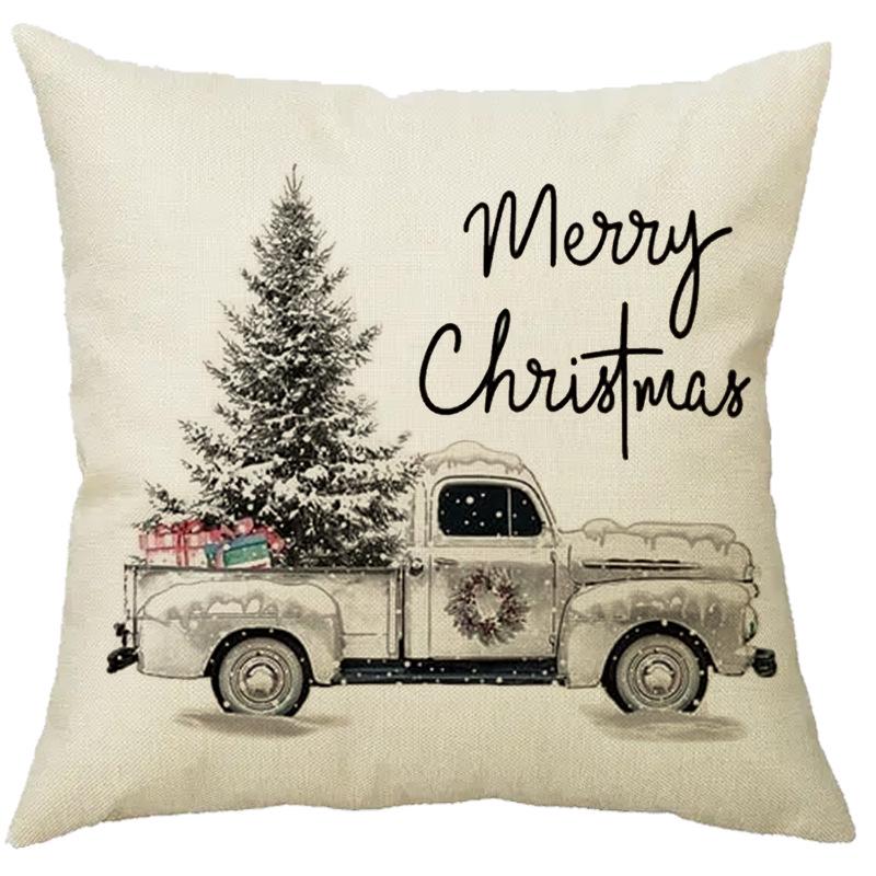 

Наволочка з різдвяним лляним принтом для дому, дивана, автомобіля та офісу 45cm x 45cm