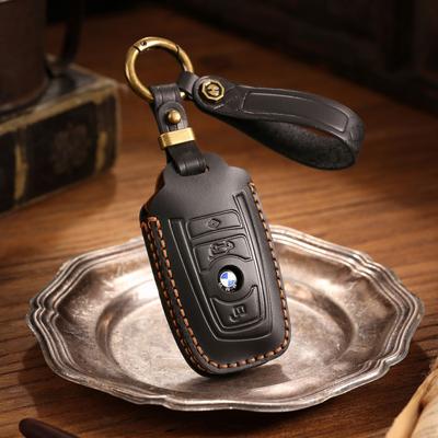 Leather Key Cover Is Suitable for BMW 5 Series 730li Car Key Bag Car Keycase Chain High-end
