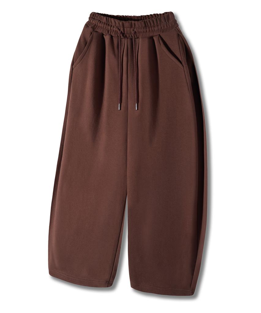 Yosemiti Curved Pintuck Balloon Sweatpants Brown Ylp-602