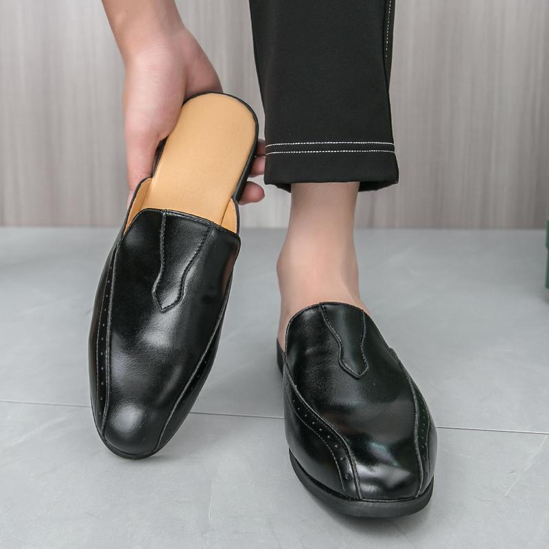 New Men's Mixed Color Half Slippers Shoes Summer Male Wedding Casual Mules Moccasins Breathable Loafers  Zapatos Hombre