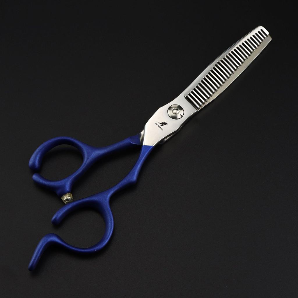 6.0 Inch Half-Body Blue Neptune Beauty Hair Scissors Straight Cutting Teeth Scissors Thin Cutting Hair Salon Special Foreign Trade Explosion