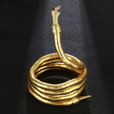 Bendable Gold Snake Necklace, Cuff Bracelet, or Headpiece As a Halloween Gift