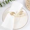 6Pcs/lot Gold Leaves Napkin Ring for Wedding Event Birthday Party Dinner Table Decoration Rhinestone Metal Napkin Buckles Holder