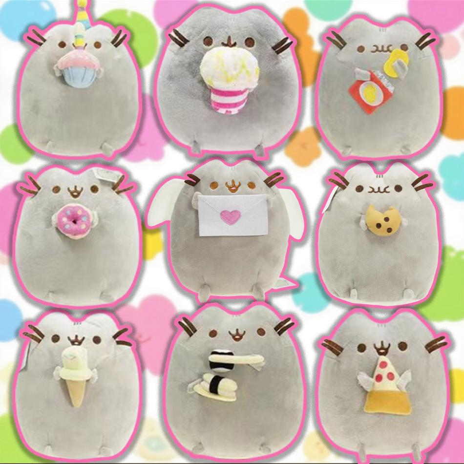 Divertido gato de peluche de , juguete de dibujos animados, gato de Anime suave, animales de peluche, muñecos de peluche, decora