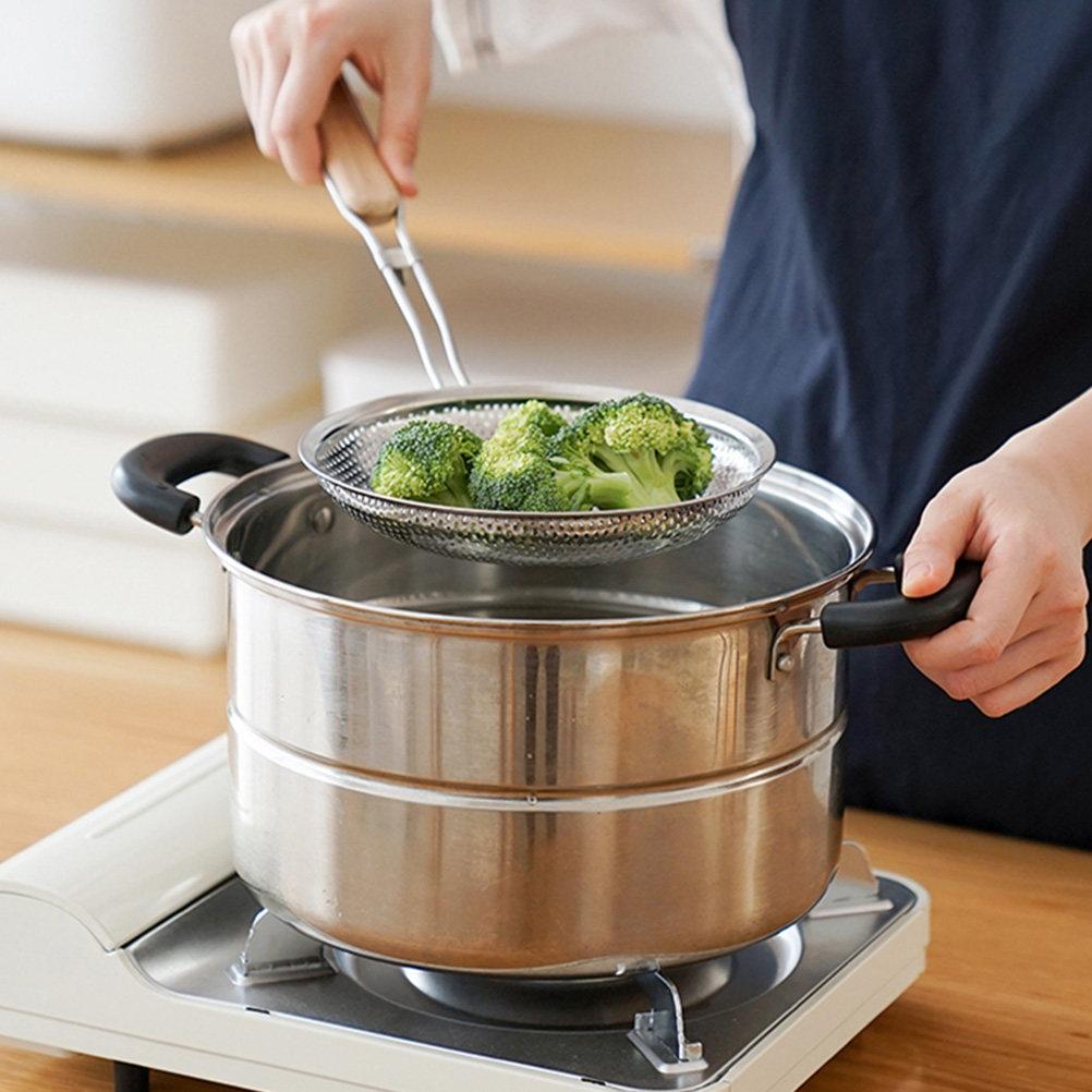

1Pcs Stainless Steel Oil Strainer Spoon Long Handle Colander Kitchen Gadget Food Grade Skimmer Filter for Frying Noodles 36.5X14CM