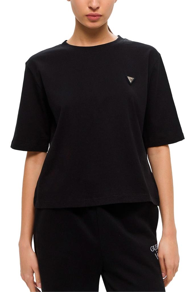 Guess Czarny Bawełniany T-Shirt Damski Colette Boxy S