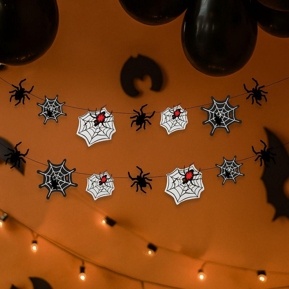 Black Halloween Spider Banner Scary Happy Halloween Decoration  Halloween Party