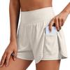 Pantaloncini Sportivi da Donna a Vita Alta Asciugatura Rapida Anti-Sfregamento per Corsa, Palestra, Yoga con Tasche per Allenamento Estivo