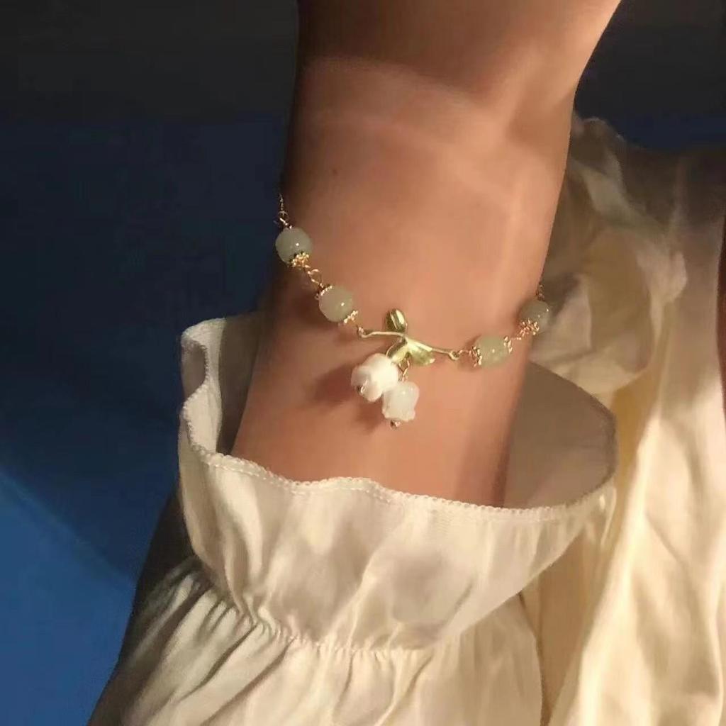 Elegant Lily of the Valley Charm Bracelet for Women - Versatile, Retro, and Perfect for Nature Lovers