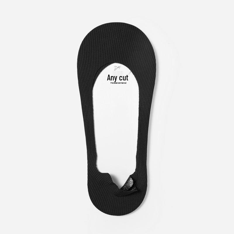 Women's Ice Silk Low-Cut Socks - Silicone Anti-Slip, V-Neck Invisible Design, Summer Thin Cotton Soles, Trendy Style.