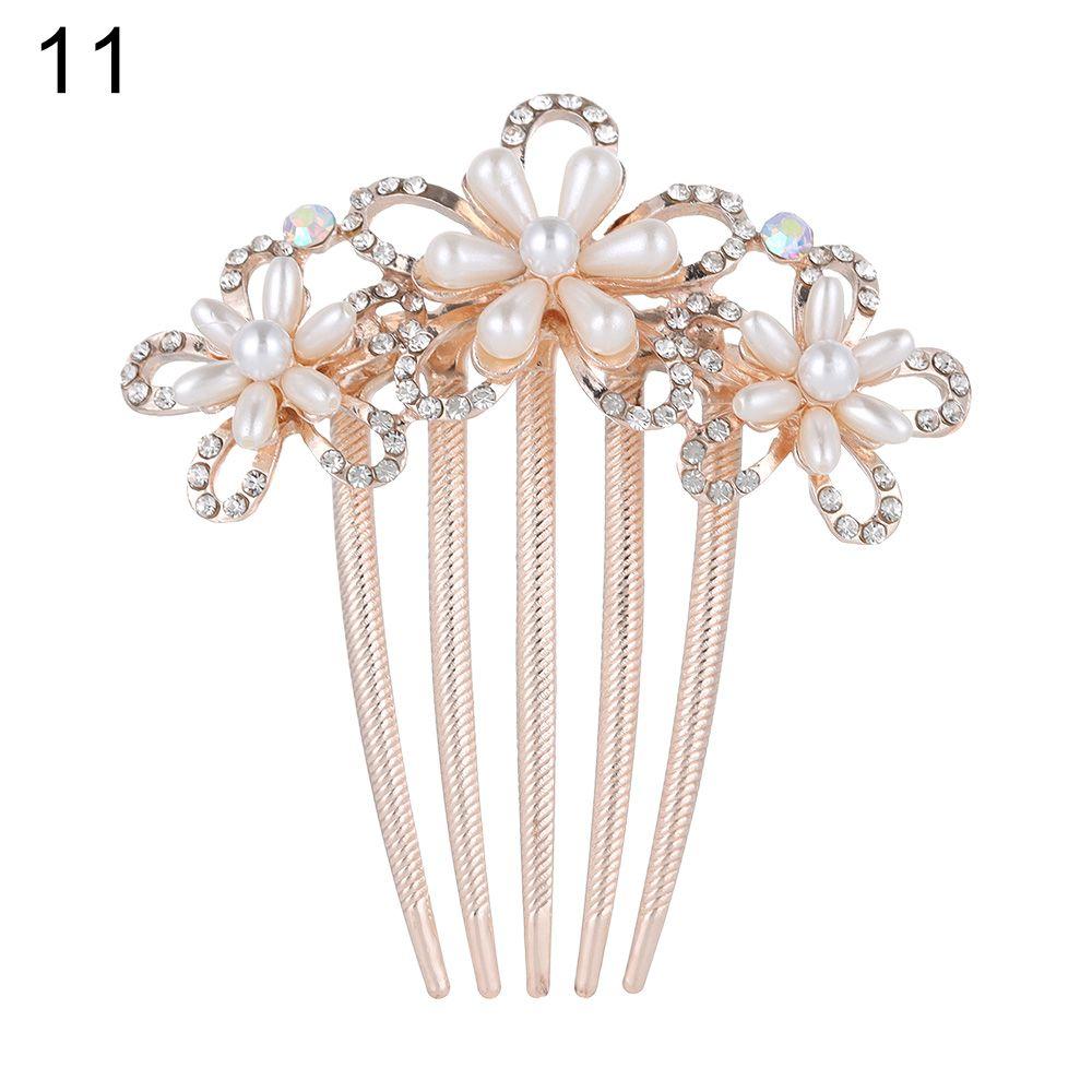 Headwear Pearl Tiara Rhinestone Hair Comb Bridal Hair Accessories Bridal Crystal Hair Ornaments