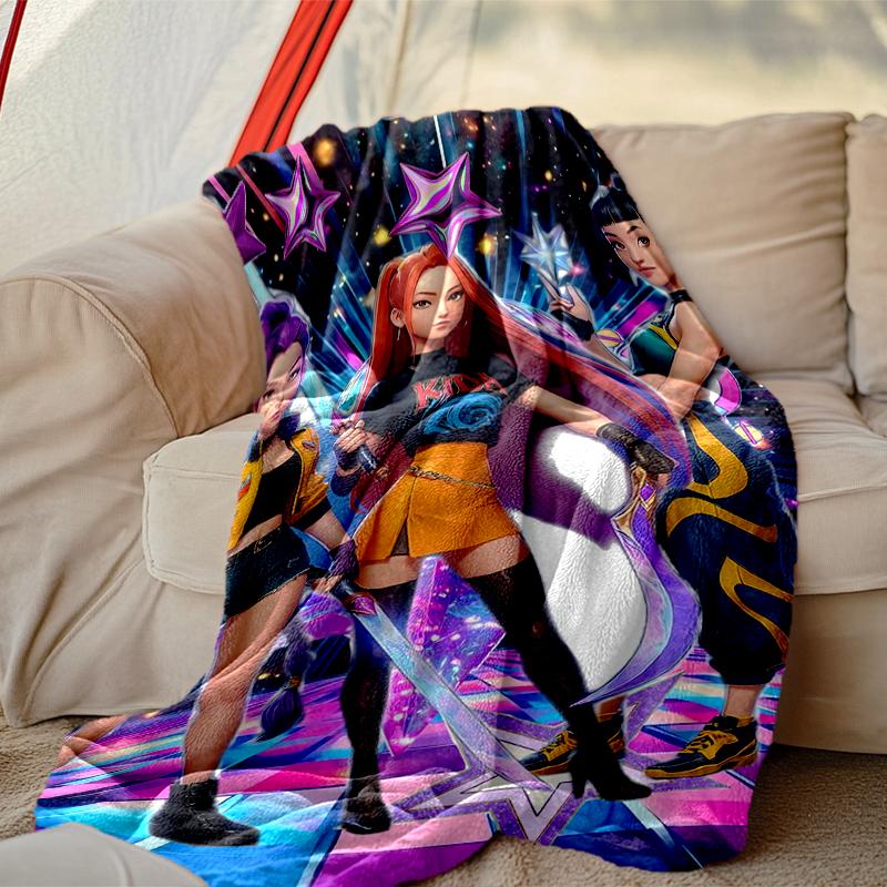 1pc Kpop Demon Hunters Blanket, Cozy Printed Throw Blanket, A Heartfelt Gift for Your Family and Friends