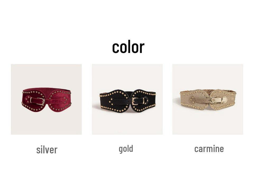 Women's Suede Rivet Elastic Waist Belt - Stylish, Adjustable Western Design