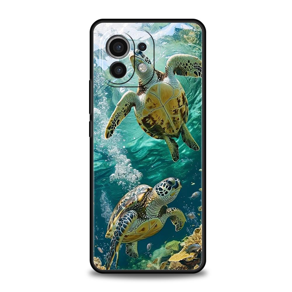 Cool Ocean Turtle Phone Case For Xiaomi 15 14 13 12 Lite 14T 13T 12T Pro Poco X7 X6 X5 X4 X3 NFC F7 Ultra F6 Pro Soft Cover